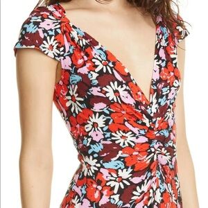 Free people Ceci Floral V-neck Short Sleeve Dress